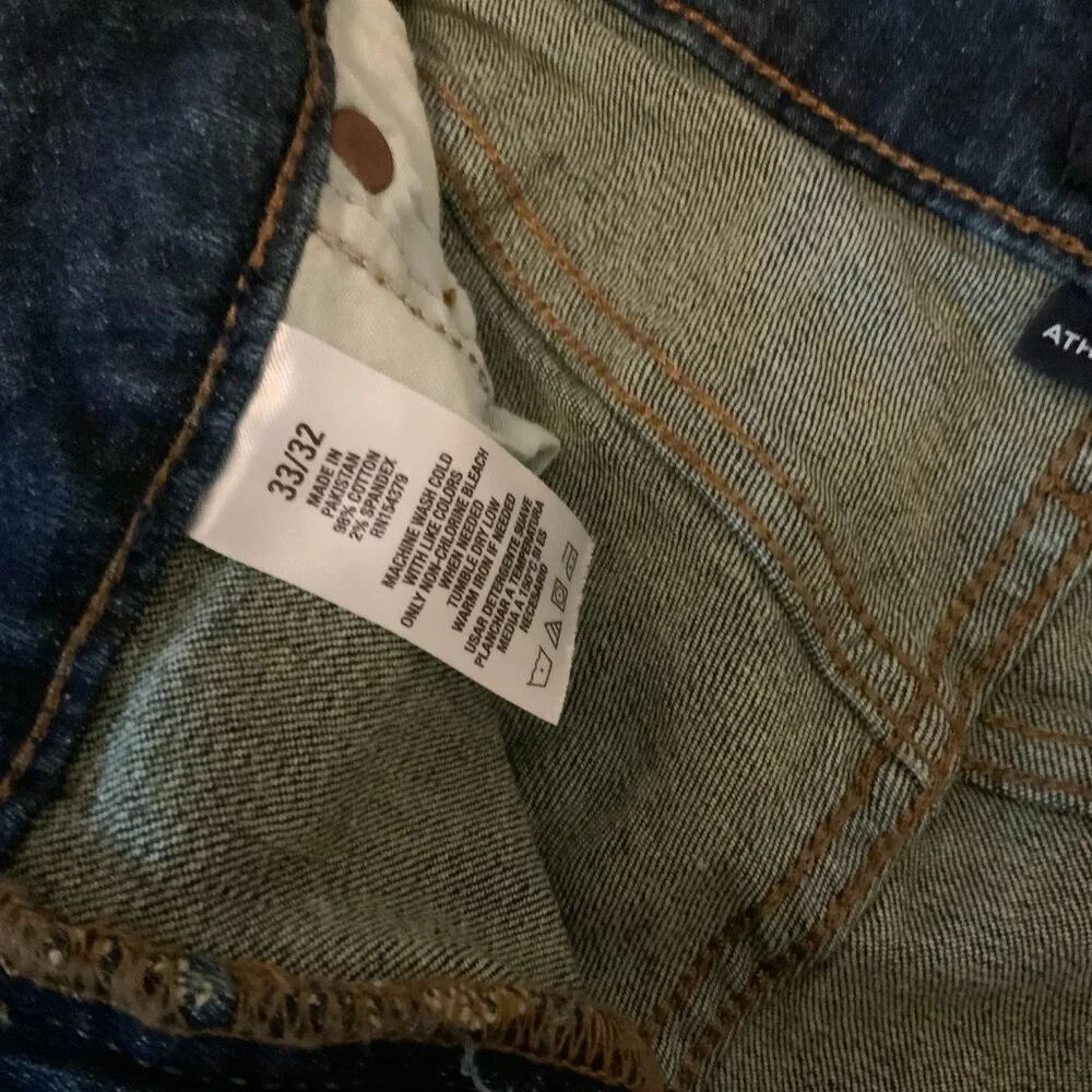 Aeropostale Athletic Skinny 33x32 Denim Blue Jeans